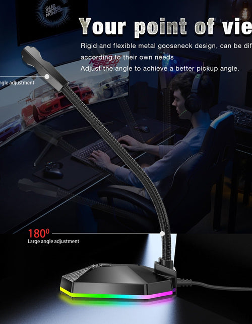 Load image into Gallery viewer, New microphone RGB luminous bendable USB microphone no drive voice chat video conference microphone
