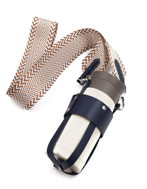 Load image into Gallery viewer, Outdoor insulated cup diagonal cup cover detachable woven shoulder strap bottle cover stainless steel kettle cover
