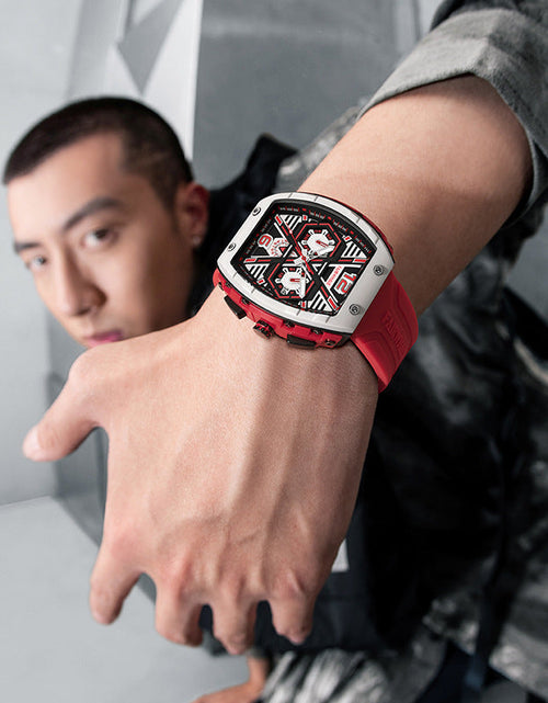 Load image into Gallery viewer, Men's multi-functional cool three eye shaking sonic explosive casual quartz wristwatch
