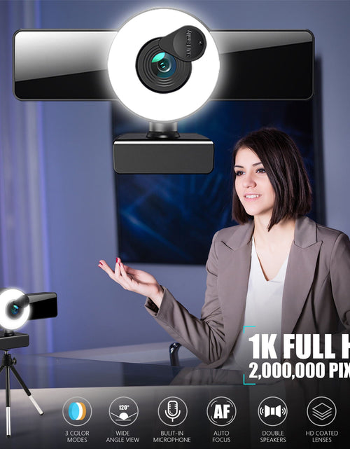 Load image into Gallery viewer, 4k beauty autofocus 1080p computer camera high-definition audio USB live streaming webcam2k fill light
