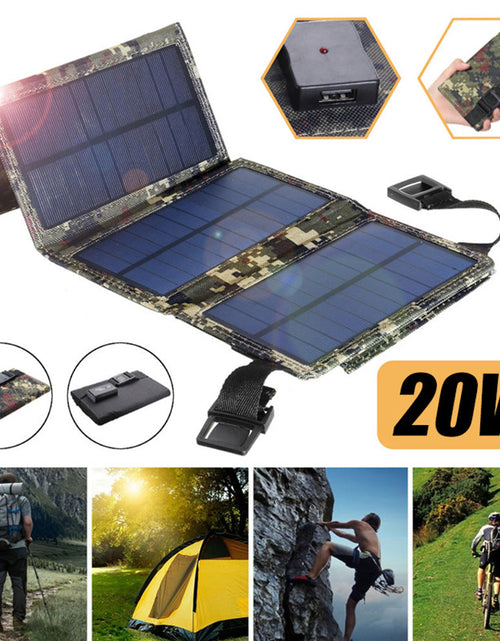 Load image into Gallery viewer, 20W Solar Foldable Bag 8W 5V Usb Outdoor Mobile Phone Portable Solar Charger Charging Board
