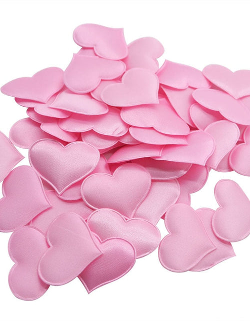 Load image into Gallery viewer, 50Pcs 32mm Romantic Sponge Satin Fabric Heart Petals Wedding Confetti Table Bed Heart Petals Wedding Valentine Decoration
