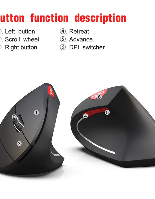 Load image into Gallery viewer, New Wireless Mouse 2.4G Vertical Health Mouse External Battery 6D Design Computer Office
