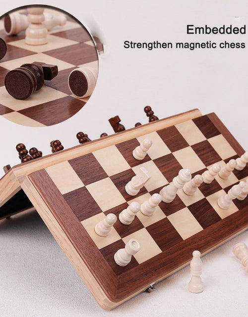 Load image into Gallery viewer, Magnetic Chess Folding Solid Wood Double Queen Set Chessboard Adult Board Game Children's Puzzle Toy
