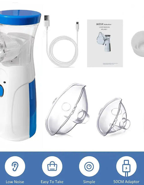 Load image into Gallery viewer, Outdoor Portable Nebulizer Silent Mesh Mini First Aid Kit Handheld Asthma Inhaler Atomizer Kids Adult Saving Emergency Device
