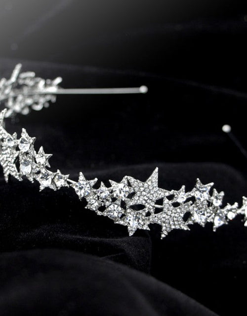 Load image into Gallery viewer, Star Crown New Hair Band Wedding Hair Accessories Bridal Jewelry
