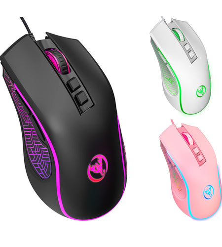 X100 wired gaming mouse with colorful glowing e-sports office mouse adjustable 3600dpi