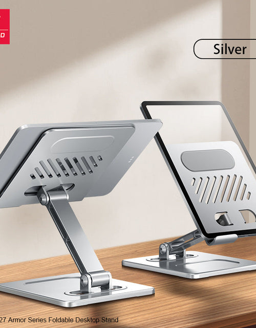 Load image into Gallery viewer, Suitable for tablet stand, iPad desktop stand, mobile phone universal metal heat dissipation, foldable lazy person stand
