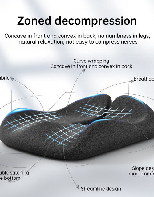 Load image into Gallery viewer, Memory Foam Coccyx Cushion. Alleviates tailbone/sciatica/back pain. Non - slip for office/car seats.
