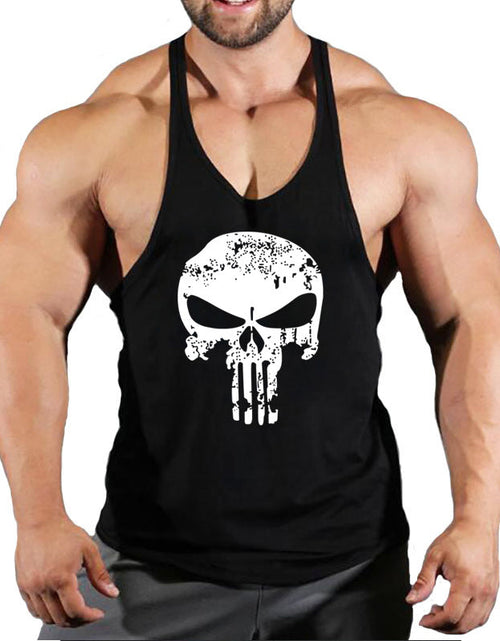 Load image into Gallery viewer, Fitness vest men's loose sleeveless T-shirt sports clothes camisole sports training top
