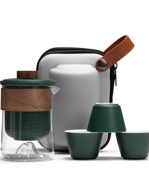 Load image into Gallery viewer, Portable Storage Travel Tea Set Small Set Simple Kung Fu Tea Set Brewing Tea Cups Outdoor Portable Guanshan Quick Cup

