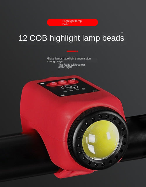Load image into Gallery viewer, Bicycle lights, mountain road bikes, high decibel horn lights, outdoor cycling, waterproof USB charging bike riding lights
