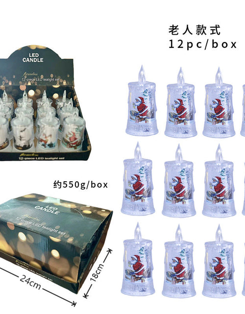 Load image into Gallery viewer, Christmas led electronic candle light Christmas snowman elk decoration luminous night light atmosphere light ornaments
