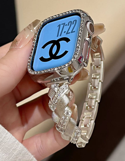 Load image into Gallery viewer, Wheat Spike Diamond-Encrusted Metal Starlight Watch Band for Apple Watch Female

