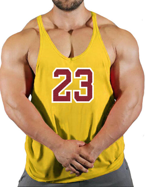 Load image into Gallery viewer, Sportswear vest men's round neck men's cotton vest loose shoulder sleeveless basketball suit
