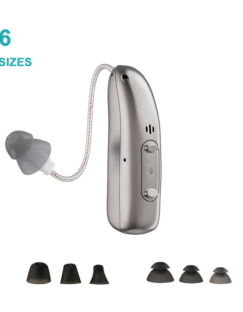 Load image into Gallery viewer, Rechargeable Bluetooth APP intelligent noise reduction RIC hearing aid ear back type hearing aid for the elderly with hearing loss
