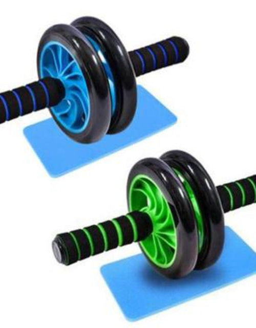 Load image into Gallery viewer, Abdominal Exercise Roller - Classic Dual Wheel with Foam Handles - Includes Extra Thick Knee Pad
