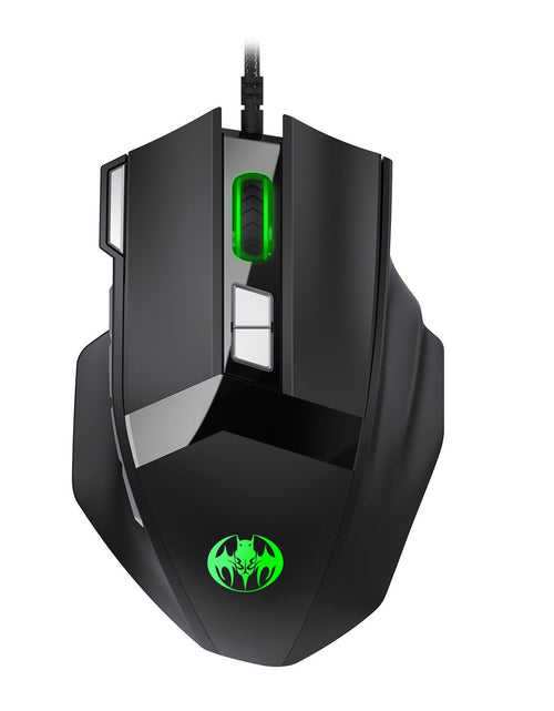 Load image into Gallery viewer, USB wired optical gaming mouse with 8 buttons illuminated breathing light firepower button
