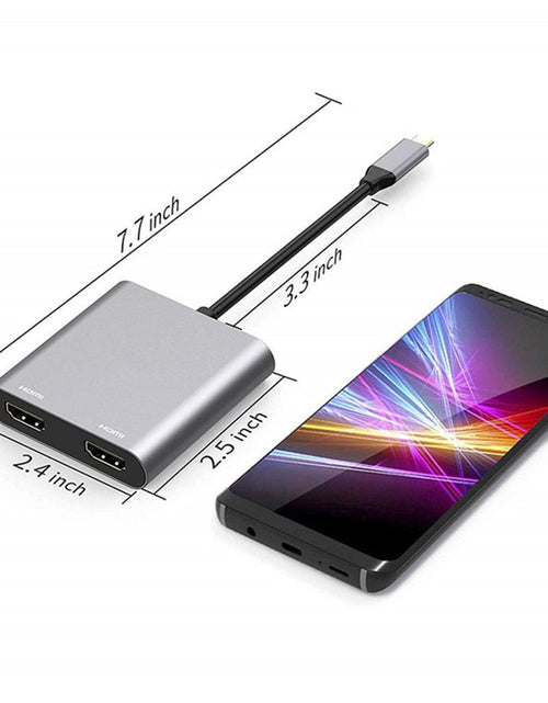 Load image into Gallery viewer, Type-C hub to dual HDMI PD USB3.0 hub for mobile phones, laptops, and multi port docking stations
