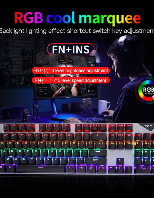 Load image into Gallery viewer, Suspended keycaps with real mechanical feel illuminated RGB keyboard and mouse game 104 keyboard and mouse wired set
