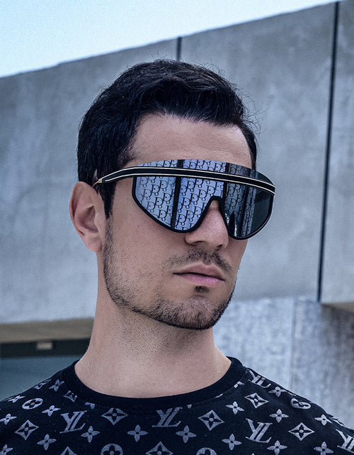 Load image into Gallery viewer, Personalized Large Frame One-Piece Lens Sunscreen Sunglasses For Women High Sense Windproof Ins Sunglasses
