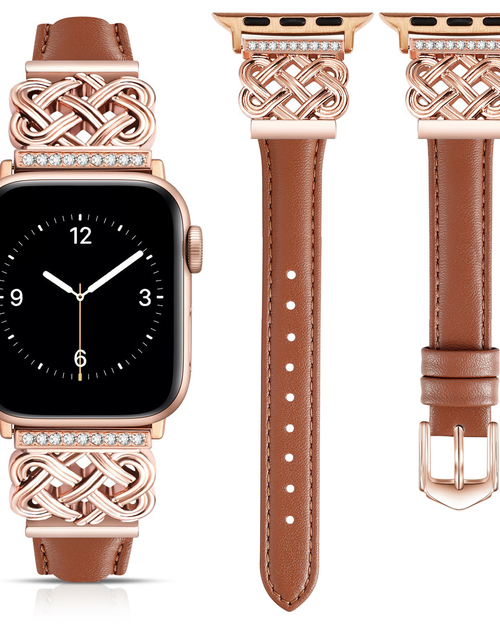Load image into Gallery viewer, Apple Watch Strap with Chinese Knot and Diamond Inlay Metal Buckle for Series 1-10 and SE
