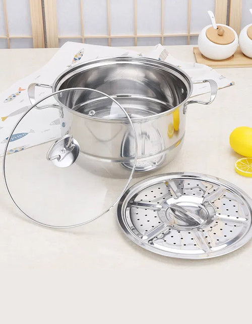 Load image into Gallery viewer, Stainless steel cookware set of 18 pieces household kitchen set soup pot set 16-26cm cutlery set pot set
