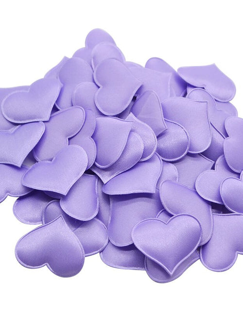 Load image into Gallery viewer, 50Pcs 32mm Romantic Sponge Satin Fabric Heart Petals Wedding Confetti Table Bed Heart Petals Wedding Valentine Decoration
