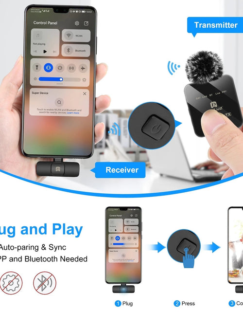 Load image into Gallery viewer, Wireless lavalier microphone mobile phone outdoor live recording noise reduction 1-to-2 wireless microphone
