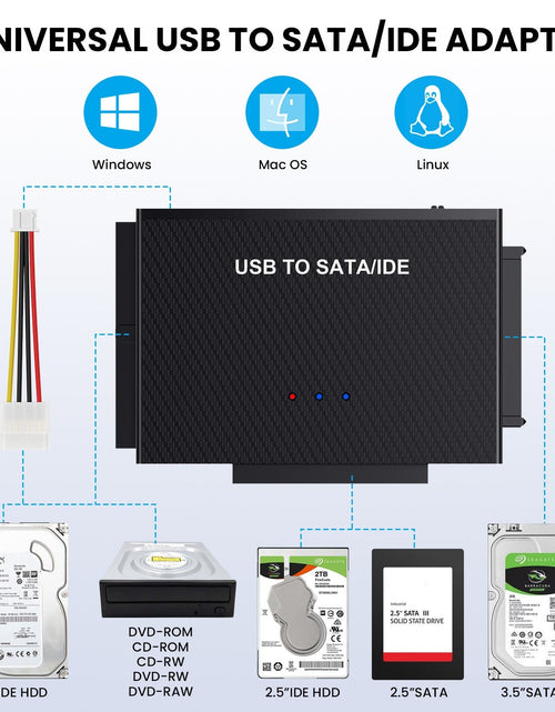 Load image into Gallery viewer, TYPE-C hard drive adapter USB3.1 to SATA IDE easy drive cable 2.5-inch 3.5-inch adapter cable
