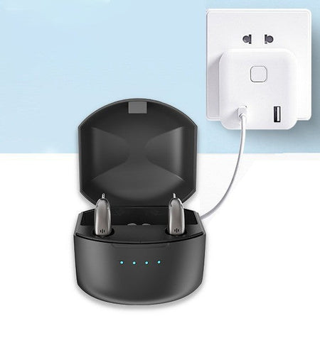 Rechargeable Bluetooth APP intelligent noise reduction RIC hearing aid ear back type hearing aid for the elderly with hearing loss