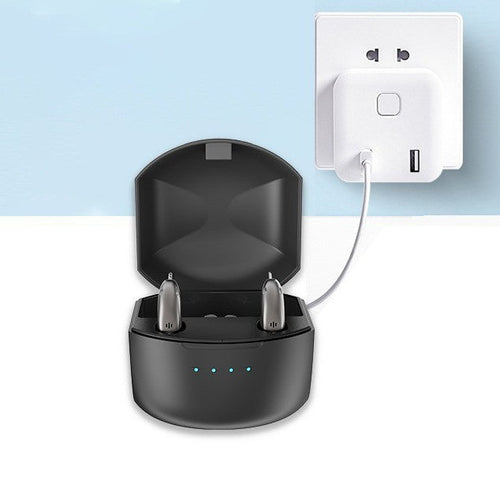 Load image into Gallery viewer, Rechargeable Bluetooth APP intelligent noise reduction RIC hearing aid ear back type hearing aid for the elderly with hearing loss
