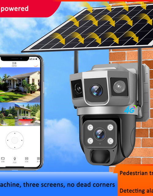 Load image into Gallery viewer, V380PRO-9 Solar powered WiFi Outdoor Waterproof Ball Machine HD Monitoring Camera Remote Uninterrupted Power
