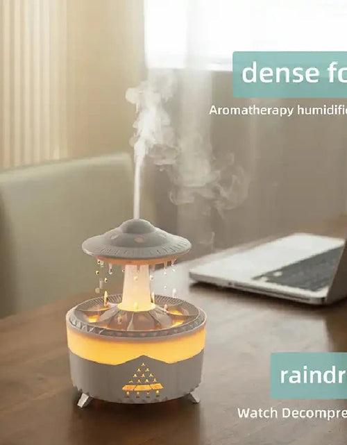 Load image into Gallery viewer, Rain Drop Air Humidifier Essential Oil Diffuser 350ml 7 Colors LED Lamp Ultrasonic Remote Control USB Rain Cloud Aroma Diffuser
