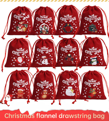 Christmas Gift Velvet/linen Drawstring Bags Bracelet Jewelry Candy Packaging Bags