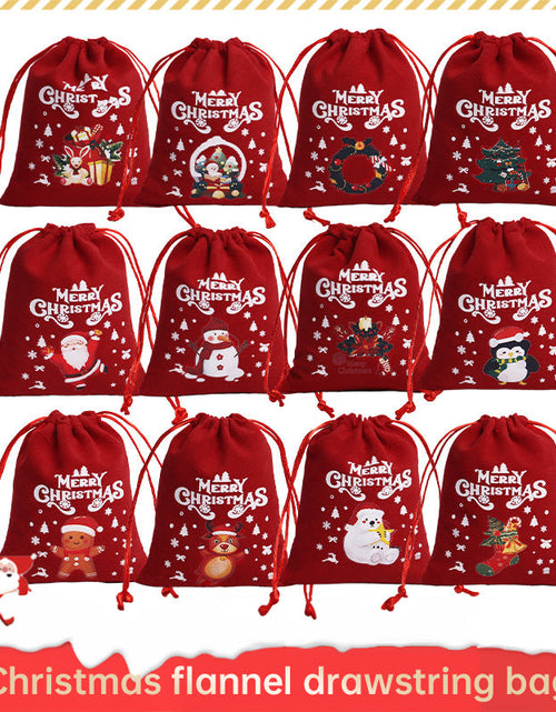 Load image into Gallery viewer, Christmas Gift Velvet/linen Drawstring Bags Bracelet Jewelry Candy Packaging Bags
