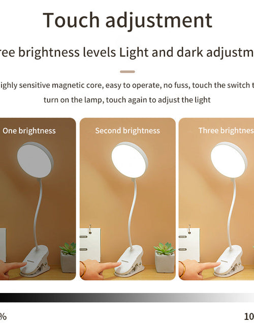 Load image into Gallery viewer, Clip Desk Lamp Study With Student Dormitory Home Eye Protection Lamp Desk LED Rechargeable Bedroom Bedside Lamp

