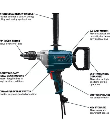 BOSCH GBM9-16 5/8 In. Mixer