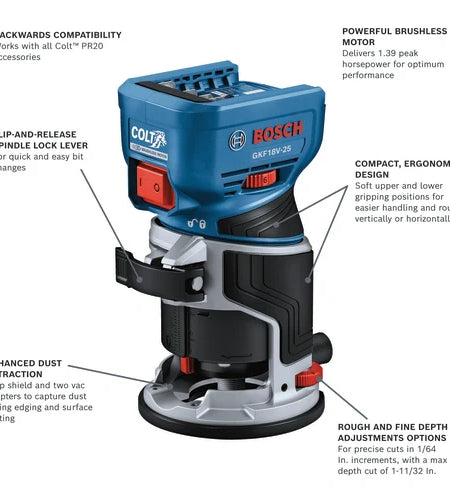 BOSCH GKF18V-25N 18V Brushless Palm Router