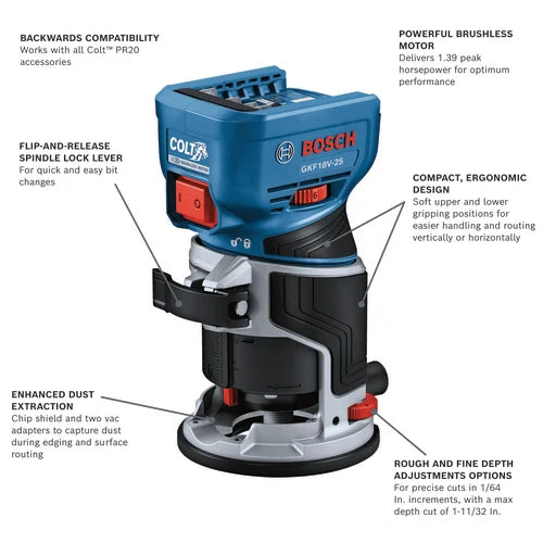 Load image into Gallery viewer, BOSCH GKF18V-25N 18V Brushless Palm Router

