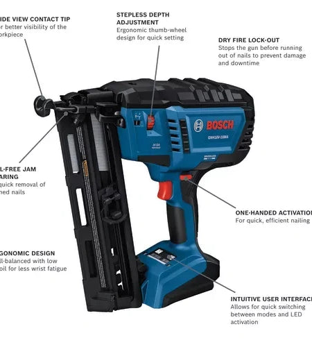 BOSCH GNH18V-16MAN 16-gauge Angled Finish Nail (Bare Tool)