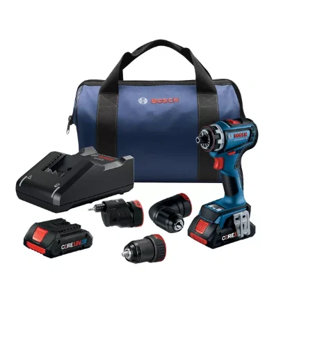 BOSCH GSR18V-800FCB24 18V Drill/Driver with 5-In-1 Flexiclick® System and (2) CORE18V® 4 Ah Advanced Power Battery