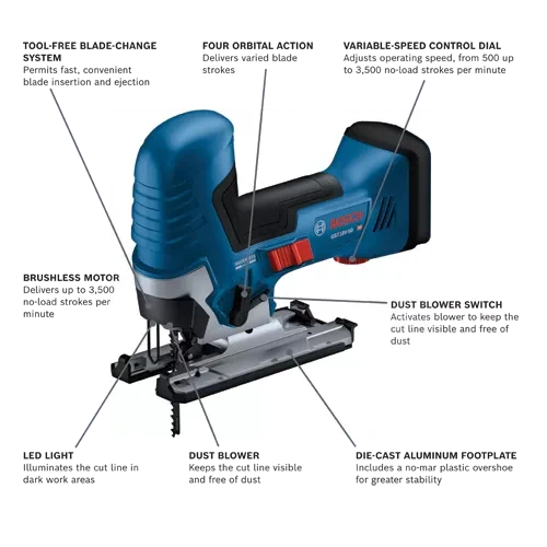 Load image into Gallery viewer, BOSCH GST18V-50BN 18V Brushless Barrel-Grip Jig Saw (Bare Tool)
