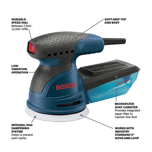 Load image into Gallery viewer, BOSCH ROS20VSC 120V 5" Random Orbit Sander Kit
