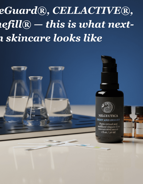 Load image into Gallery viewer, TIGHT AND BRIGHT, an Advanced Gentle Phyto-Retinol and Vitamin C Face Serum, 12 Innovative Technologies, 55% High-Performance Cosmeceuticals
