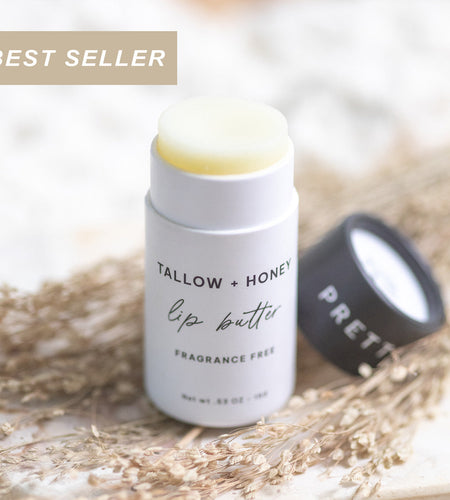 Fragrance Free Tallow + Honey Lip Butter in Eco-Friendly Travel Tubes