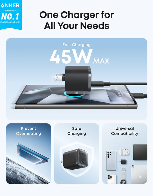 Load image into Gallery viewer, Anker Nano Charger (45W) with USB-C to USB-C Cable
