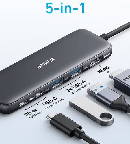 Refurbished Anker <b>332</b> USB-C Hub (5-in-1)