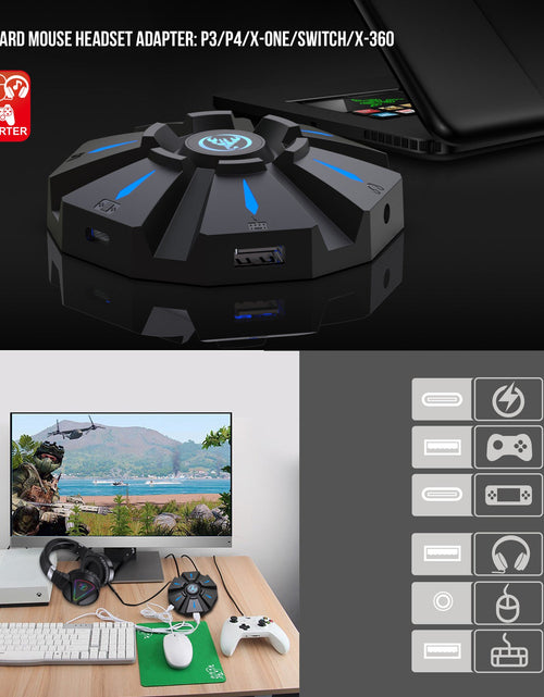 Load image into Gallery viewer, P9 keyboard mouse converter set supports various gaming devices and gamepads in the market
