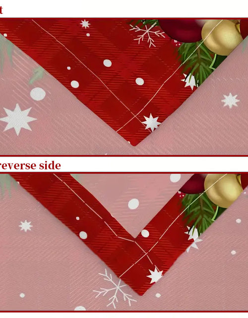 Load image into Gallery viewer, Christmas table runner with pine holly needle, holiday dining decor
